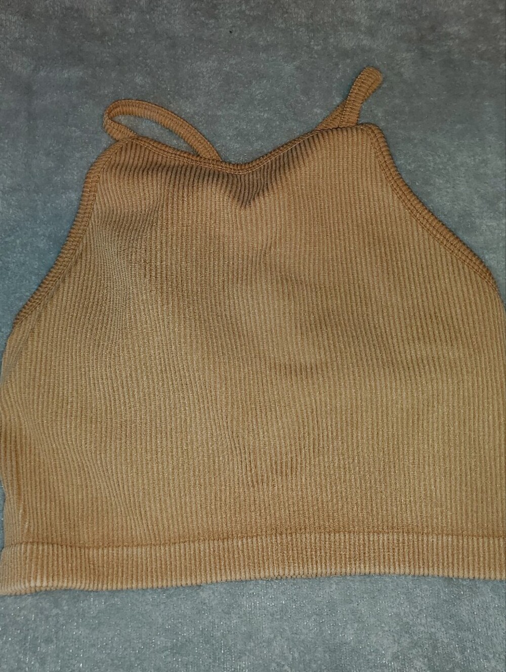 JoyLab Ribbed Crop Tank Top - Tan